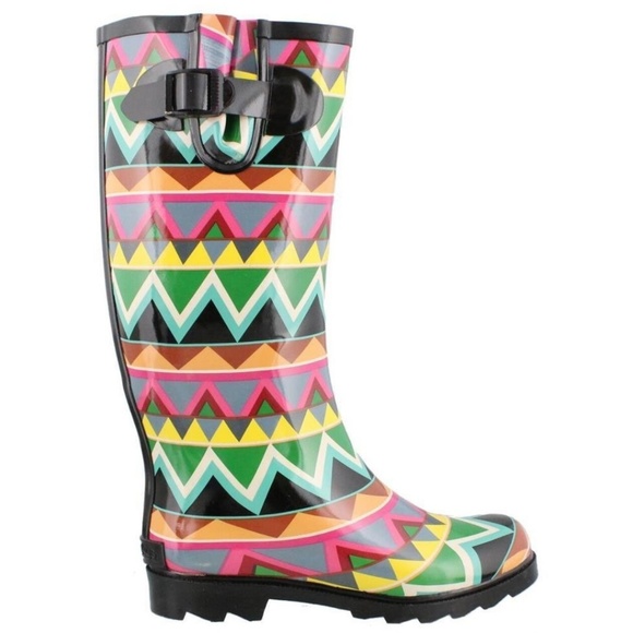 Corkys Shoes - Corkys Chevron Ladies Rubber Boots Wellies Muckers